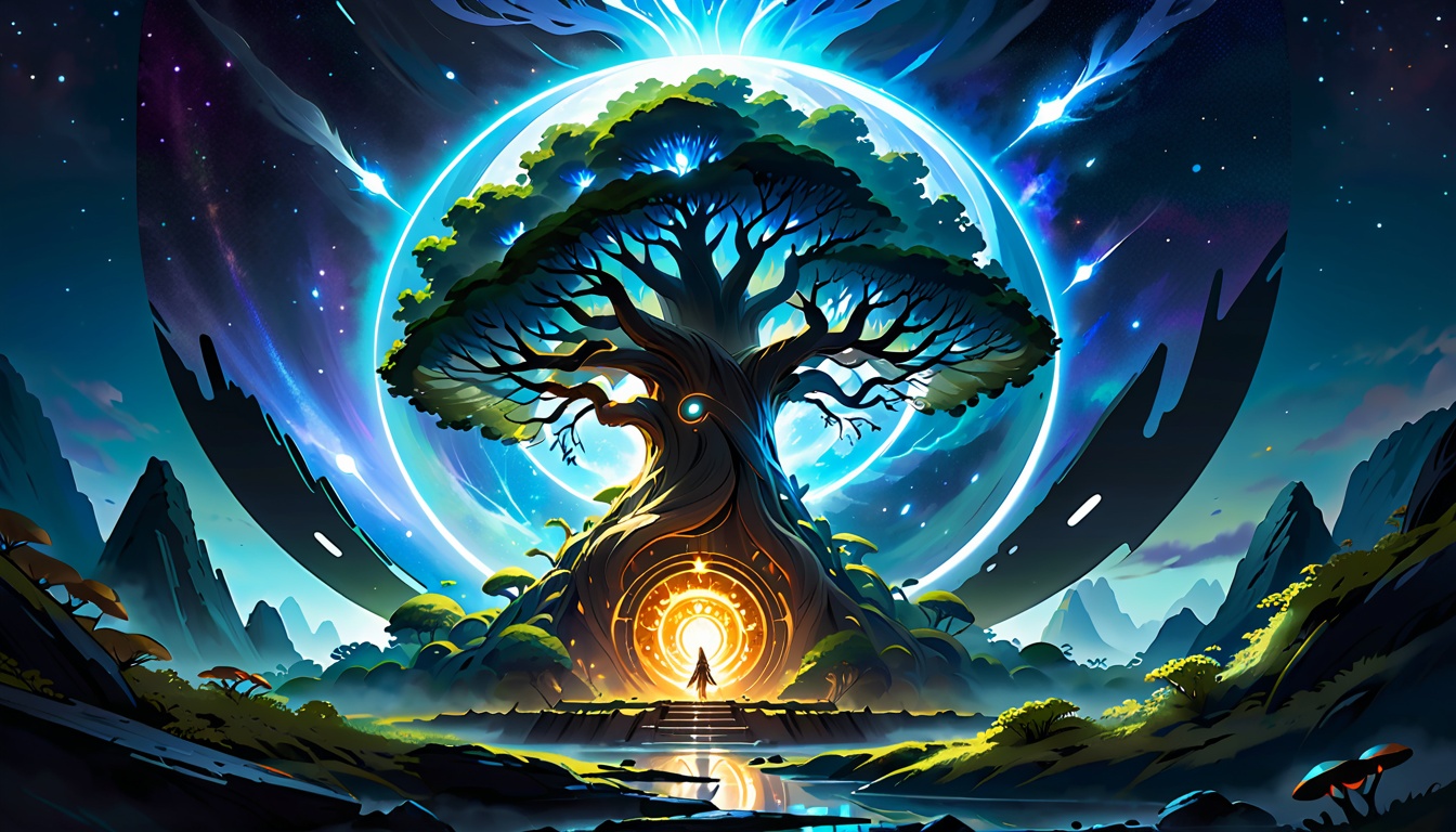 celestial Tree of Life , its branches reaching towards a